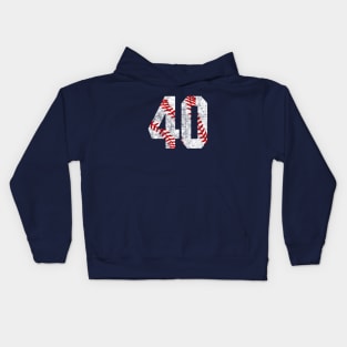 Vintage #40 Baseball Laces Baseball Mom Jersey Love Baseball Kids Hoodie